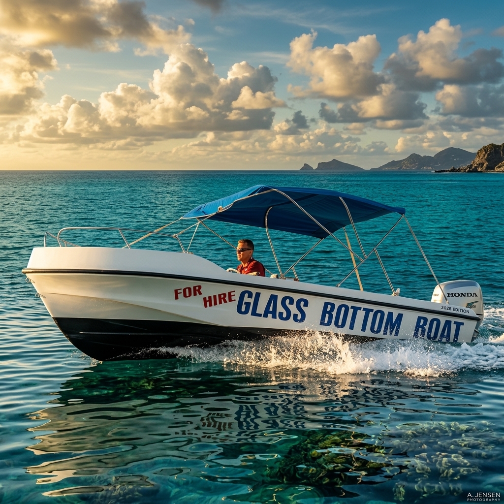 Glass Bottom 18ft Self-Drive Boat Rental