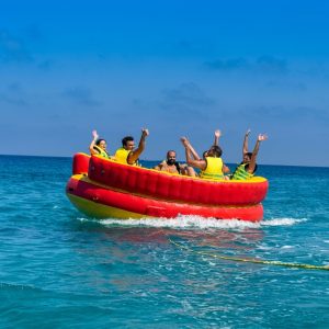 The thrilling Twister towable tube in Konnos Bay