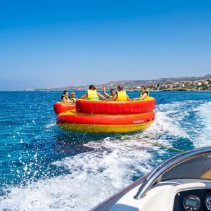 The thrilling Twister towable tube in Konnos Bay