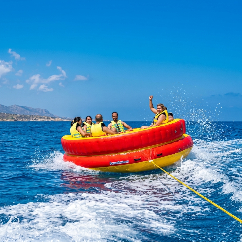 The thrilling Twister towable tube in Konnos Bay